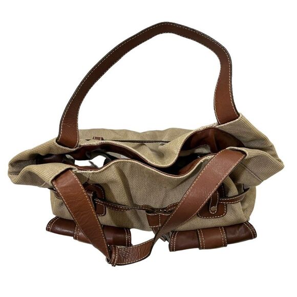 Michael Kors Large Tan & Brown Canvas & Leather Multi-Pocket Shoulder Bag - Picture 13 of 16